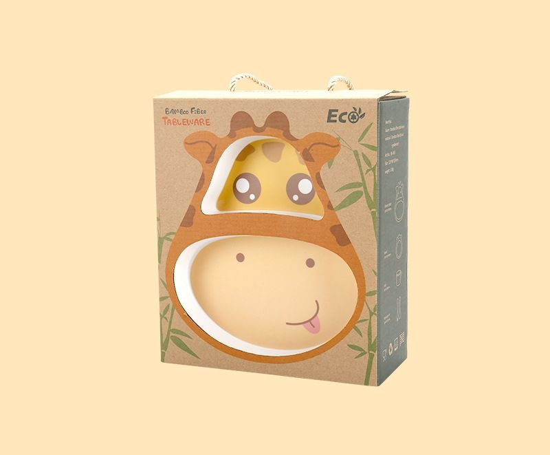 Σετ Φαγητού 6τμχ. από Φυτικές Ίνες Bamboo – Καμηλοπάρδαλη