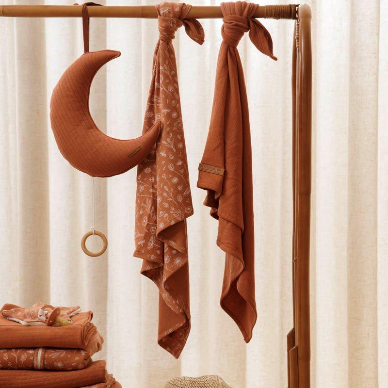 Little Dutch Cuddle - sleeping blanket 120X120cm Wild Flowers Rust