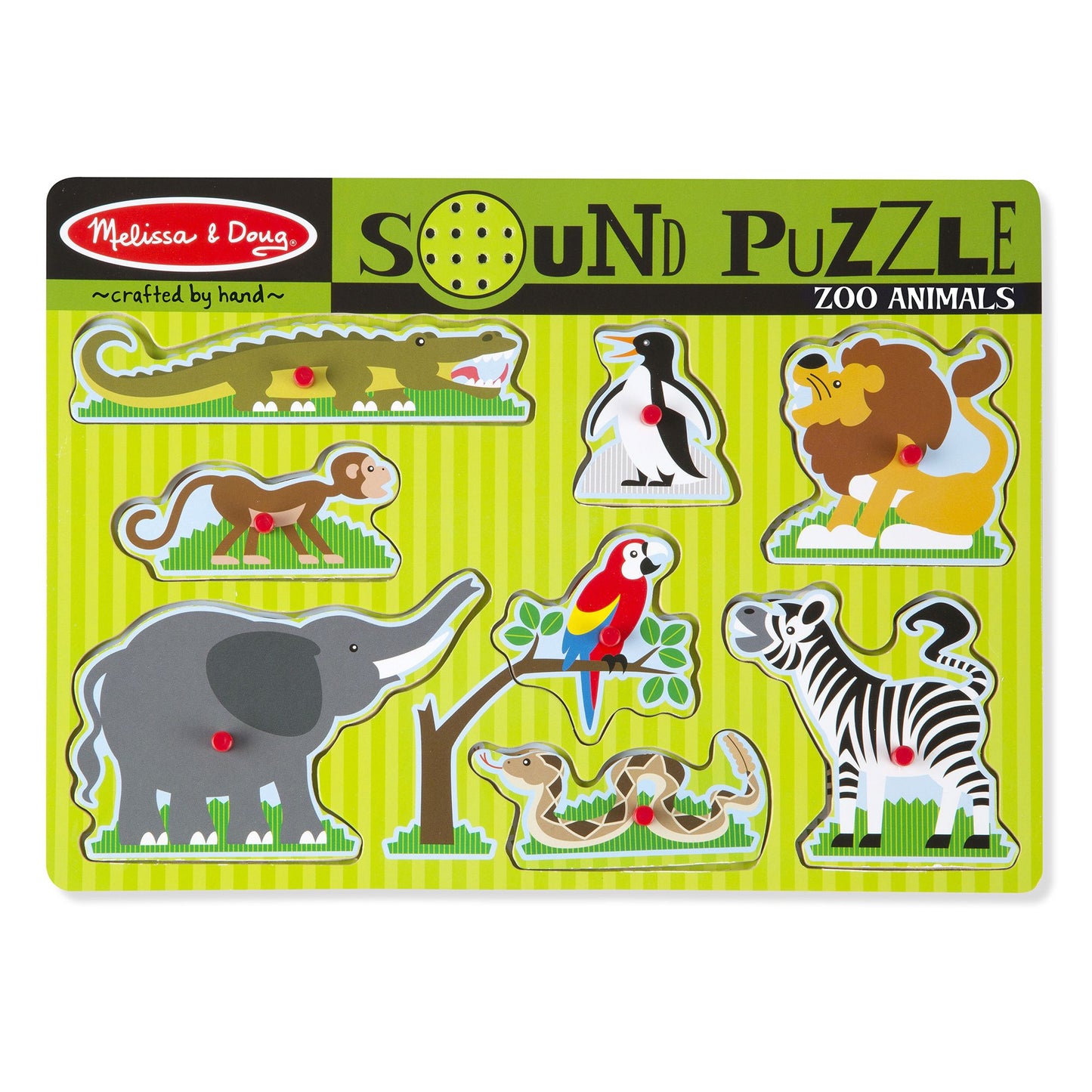 Melissa & Doug Children's Wooden Puzzle Squeaks with Jungle Animals Sound