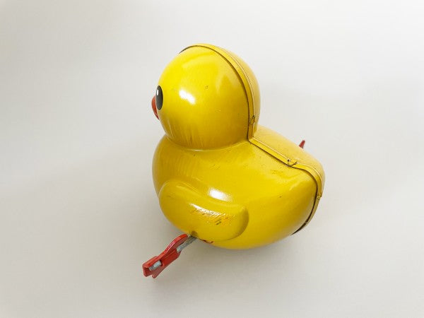 Tin toy yellow wind-up duck