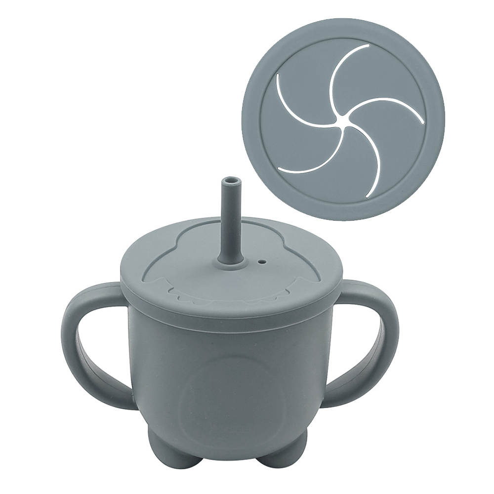 Baby Cloud Silicone learning & snack cup 150ml - Grey