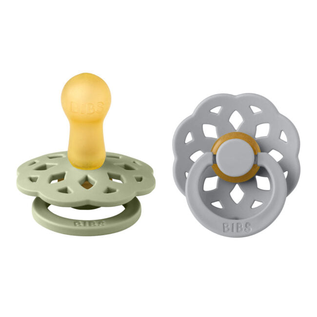 Bibs Πιπίλες Καουτσούκ 2 Τεμάχια 6+m Boheme Round Latex 2-Pack Sage/Cloud