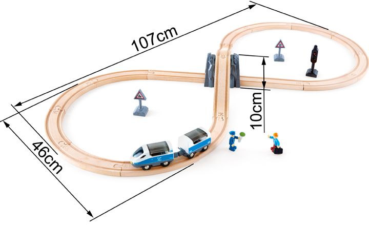 Hape Figure of 8 Safety Set - Κλασσικός Σιδηρόδρομος με Σήμανση - 26Τεμ.