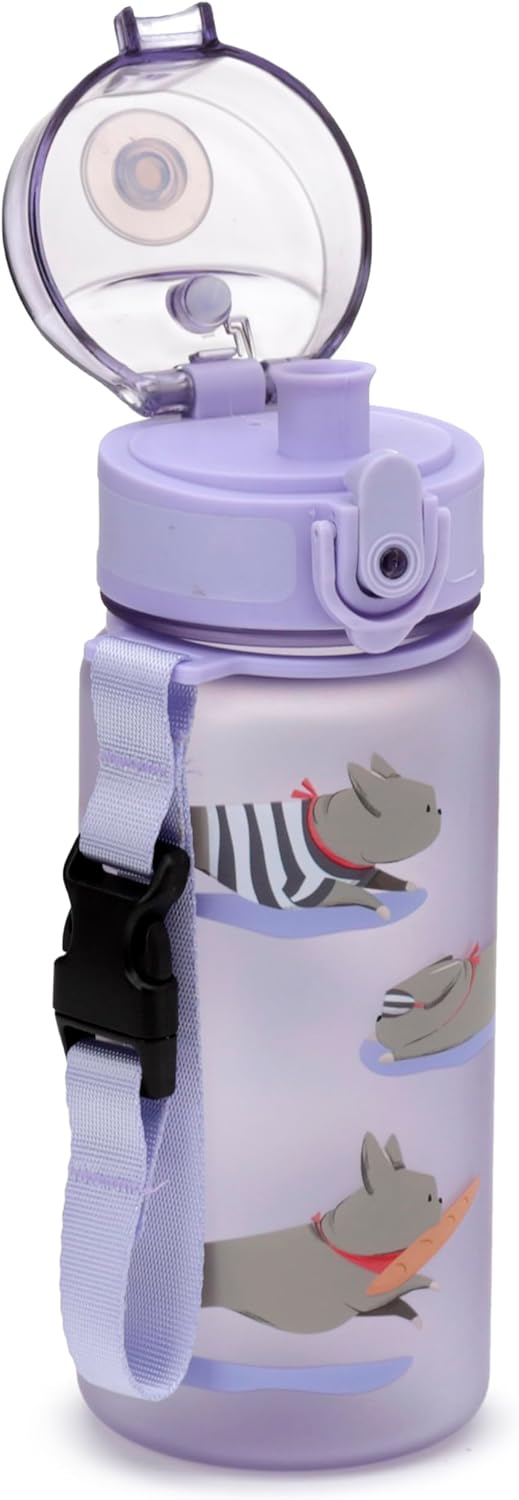 Puckator The French Bulldog Pop Top 350ml Shatterproof Reusable Bottle
