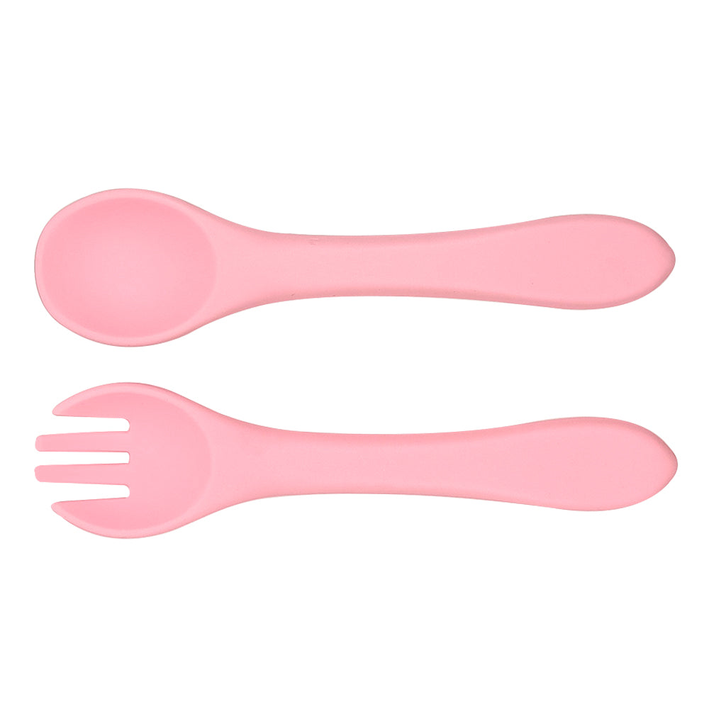 Baby Cloud Silicone Spoon/Fork – Hot Pink