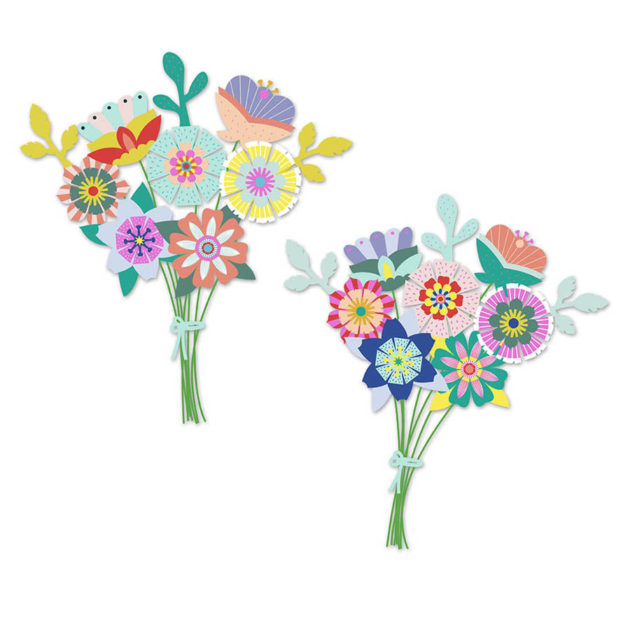 Auzou My Activity Pouch - My Bunch of Origami Flowers κολάζ