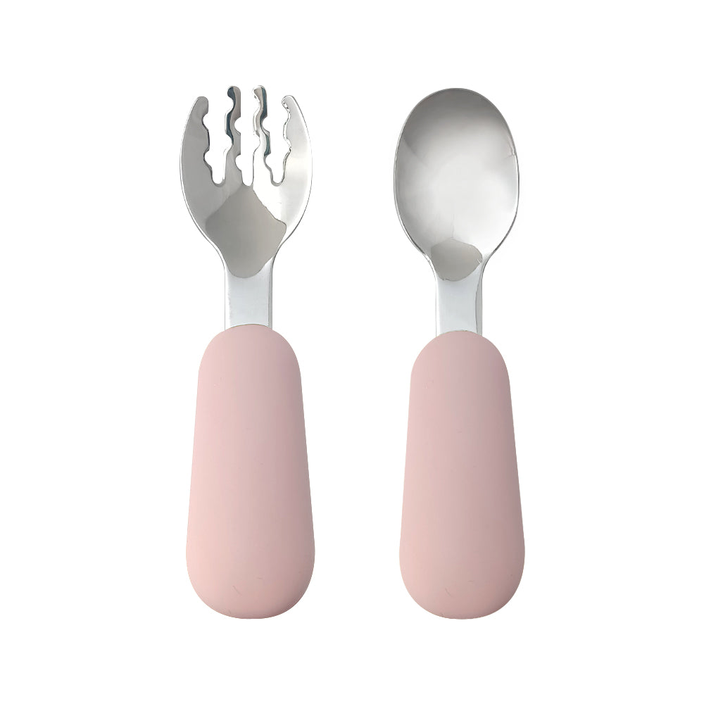 Κουτάλι/πιρούνι Ανοξείδωτο – Απαλό Ροζ