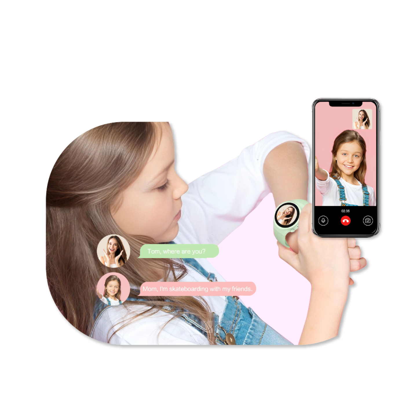 Kiddoboo x Lagenio WatchMe 4G K5 Pink/Mint