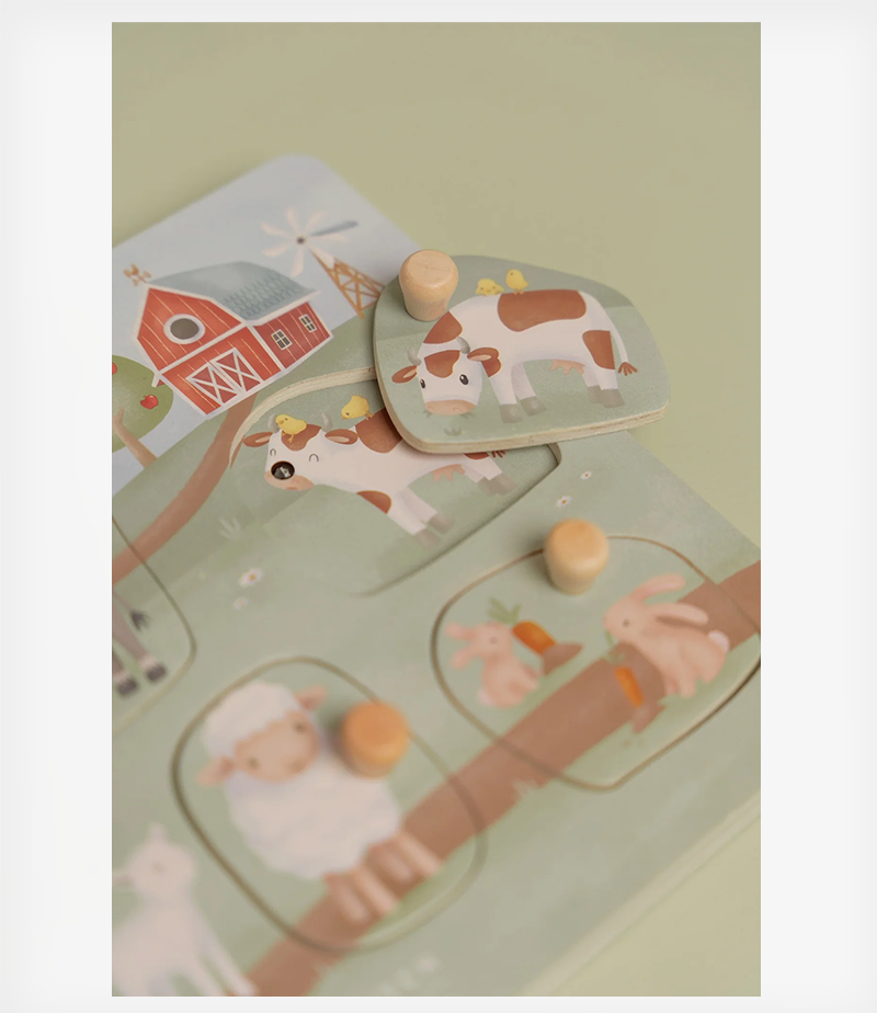 Little Dutch Wooden puzzle with sounds Little Farm FSC