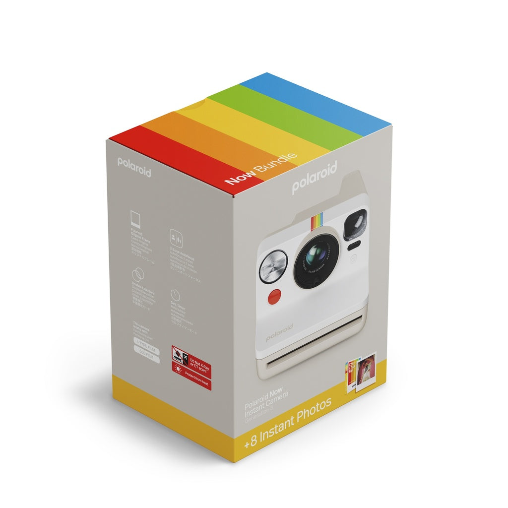 Polaroid Now Gen 3 Pebble White + Color Film Pack (8 photos)