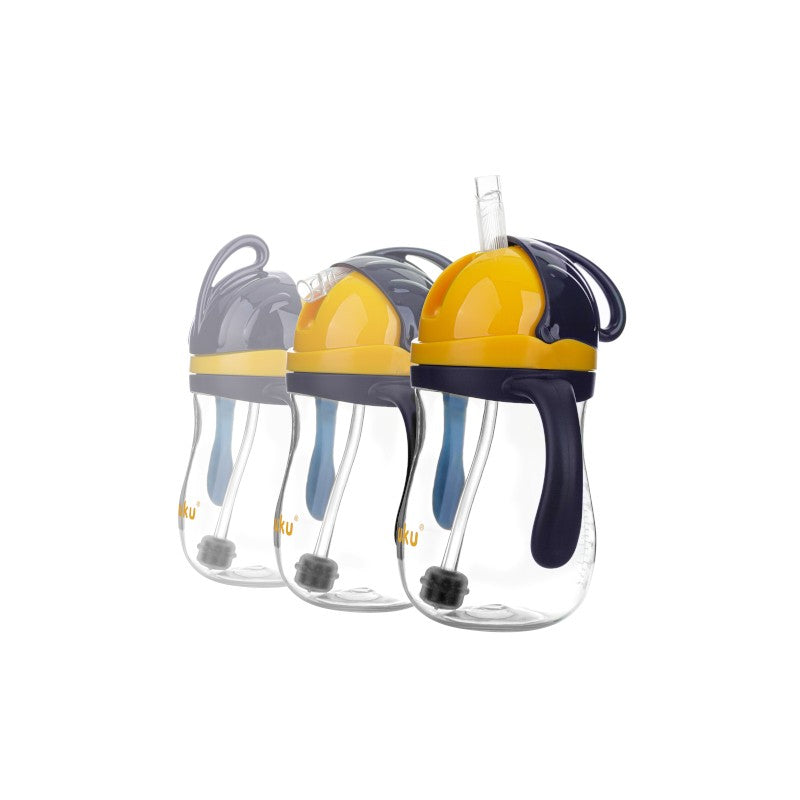 Akuku Ποτηράκι με Καλαμάκι και Βαρίδι Yellow