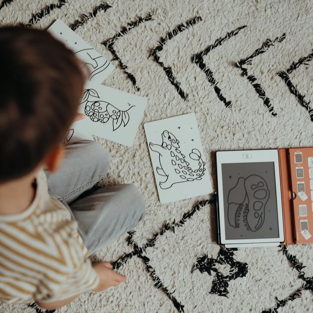 KIDYWOLF: Tablet ζωγραφικής με οθόνη LCD (30 κάρτες)- Dinosaurs