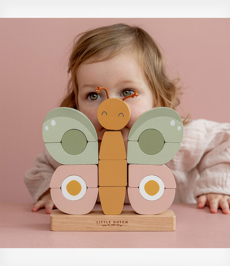 Little Dutch Ξύλινο Παιχνίδι Στοίβαξης & Ισορροπίας Πεταλούδα