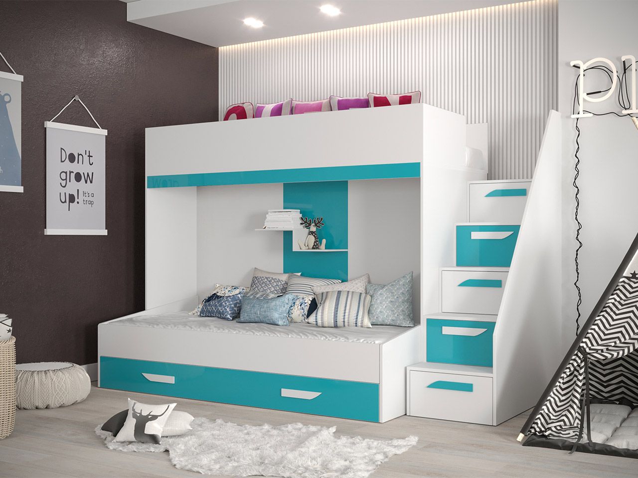 Πολυλειτουργικό κρεβάτι-κουκέτα Party XVI