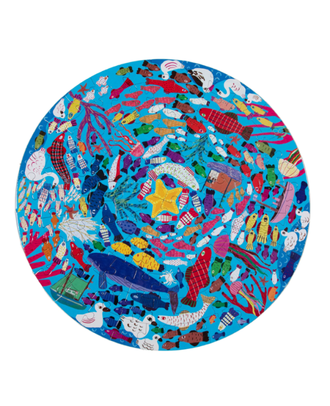 eeboo Children's Round Puzzle 100 pcs, Under The Sea