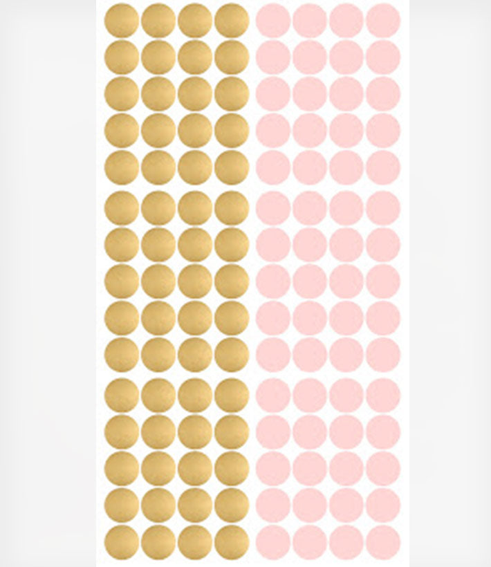 Pom Le Bonhomme Wall Stickers Dot Pink Gold