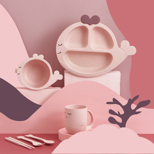 Baby Cloud Dinner Set 5 pcs. from Barley – Pink Whale