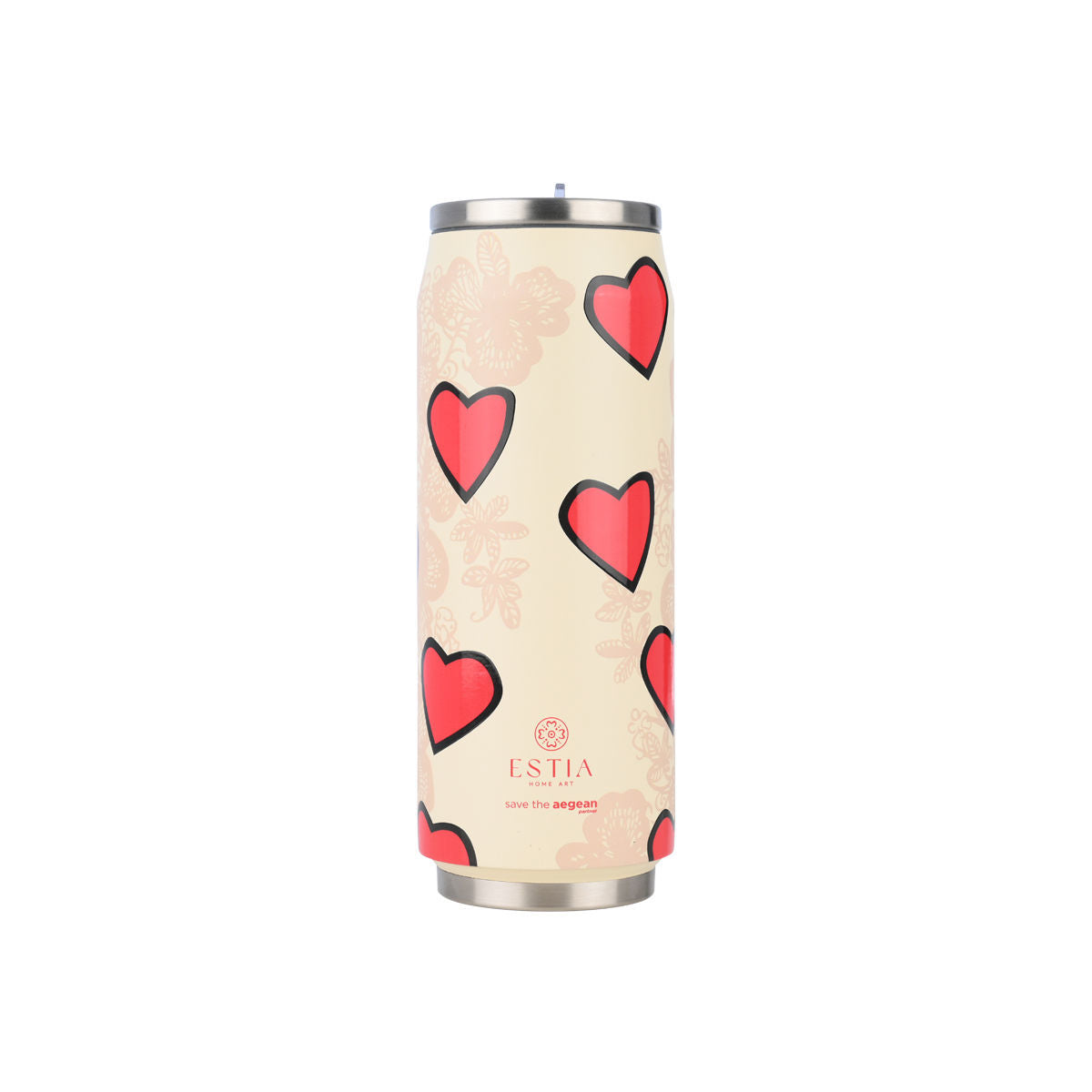 Estia Travel Cup 500ml Peach -Tender Lace