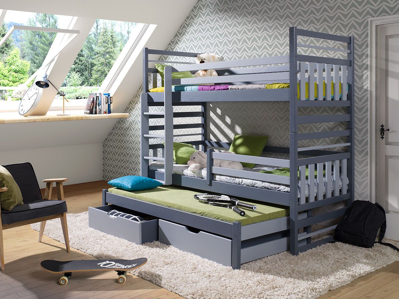 Hipolit bunk bed-Anthraki-Skala left