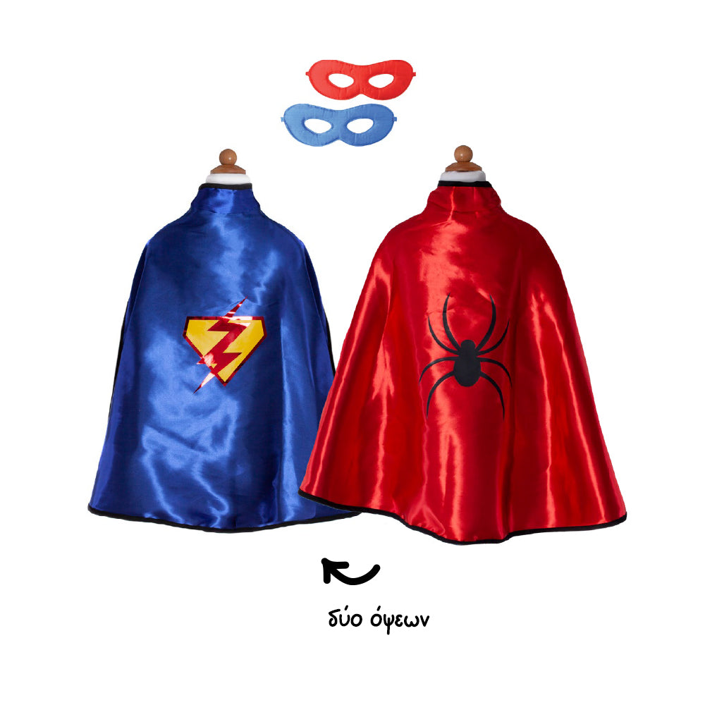 Great Pretenders 4-6 ετών κάπα διπλής όψης Αράχνη-Σούπερ ήρωας