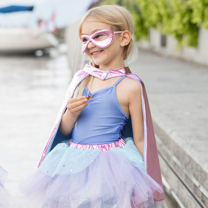 Great Pretenders 3-6 ετών Στολή Σούπερ ηρωίδα με ροζ κάπα, τουτού και μάσκα