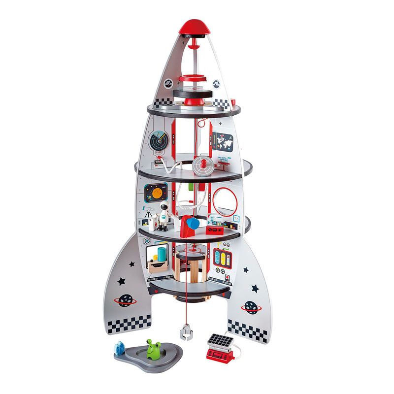 Hape Early Explorer Ξύλινο Διαστημόπλοιο Four-Stage Rocket Ship