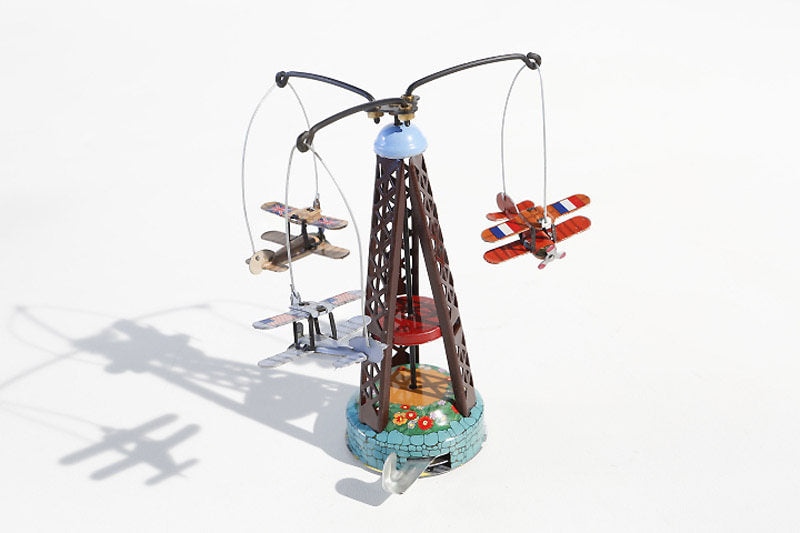 Tin toy Carousel with biplanes-Κουρδιστό