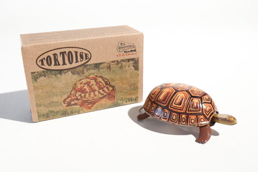 Tin toy turtle brown winder 