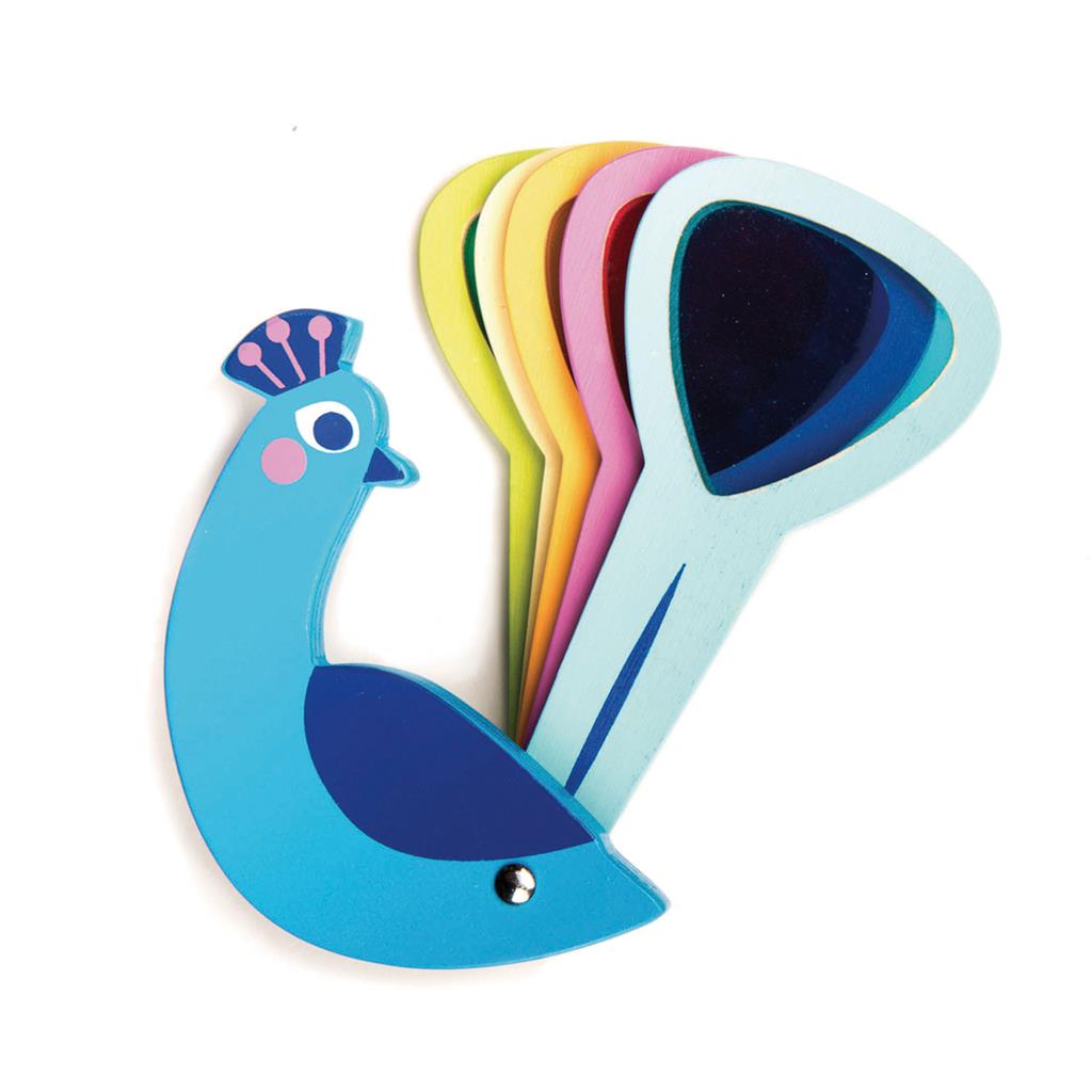 Tender Leaf Toys Colored Wooden Peacock Toy