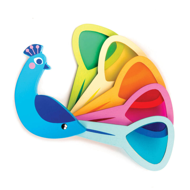 Tender Leaf Toys Colored Wooden Peacock Toy