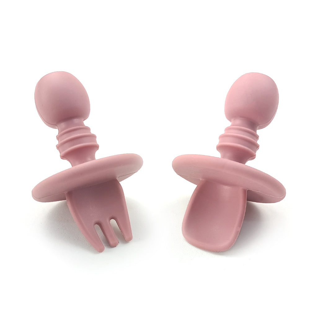 Κουτάλι/πιρούνι σιλικόνης μικρό – Ροζ