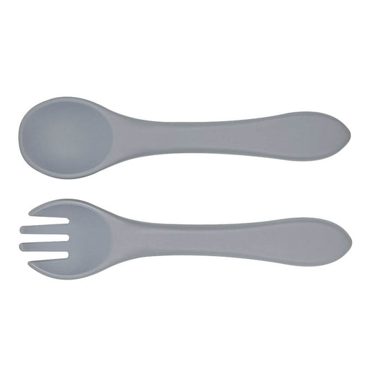 Baby Cloud Silicone Spoon/Fork – Grey