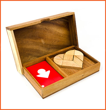 Logic Puzzle Wooden DOUBLE HEART TANGRAM