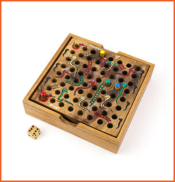 Puzzle of luck and fun wooden SNAKE &amp; LADDERS