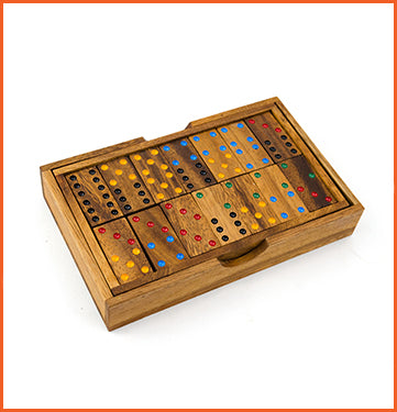 Puzzle of luck and tactics wooden DOMINOES 6'' 