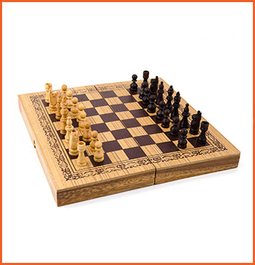 Chess &amp; Backgammon wooden BACKGAMMON &amp; CHESS M 22 X 23cm