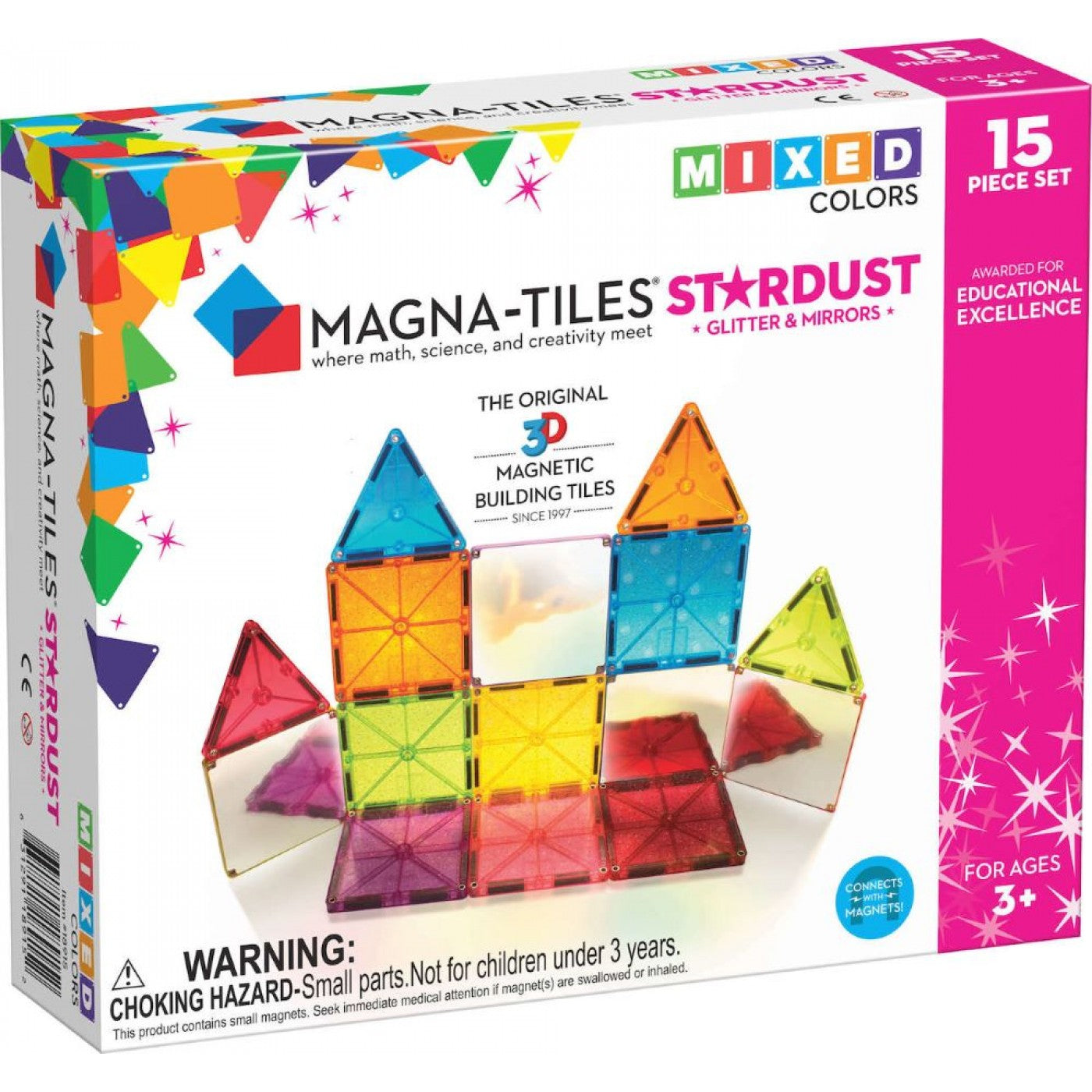 Magna-Tiles Μαγνητικό Παιχνίδι 15 κομματιών Stardust