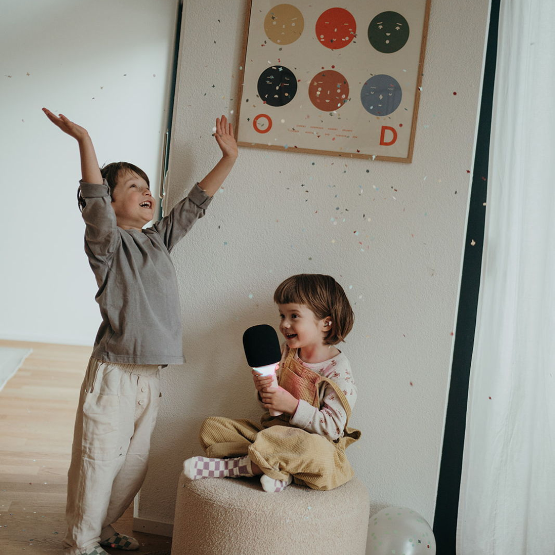 KIDYWOLF: Μικρόφωνο Karaoke επαναφορτιζόμενο με φως & bluetooth-Pink