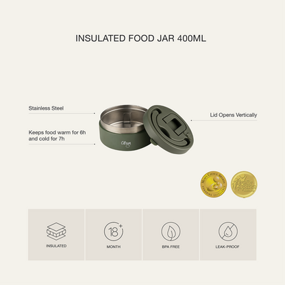 Citron Φαγητοδοχείο - Θερμός 400ml- Olive Green