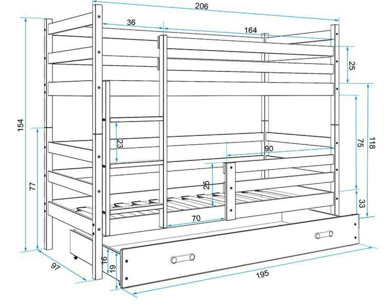 Bunk bed Puzzle-Graphite