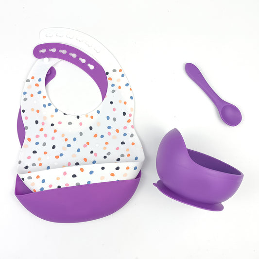 Baby Cloud Silicone Food Set 4pcs - Polka Dots