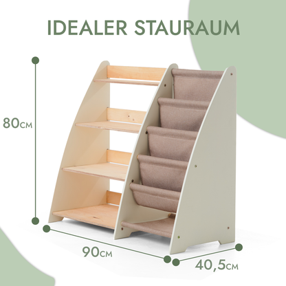 Ράφι Montessori 2 σε 1 για βιβλία και παιχνίδια για παιδιά