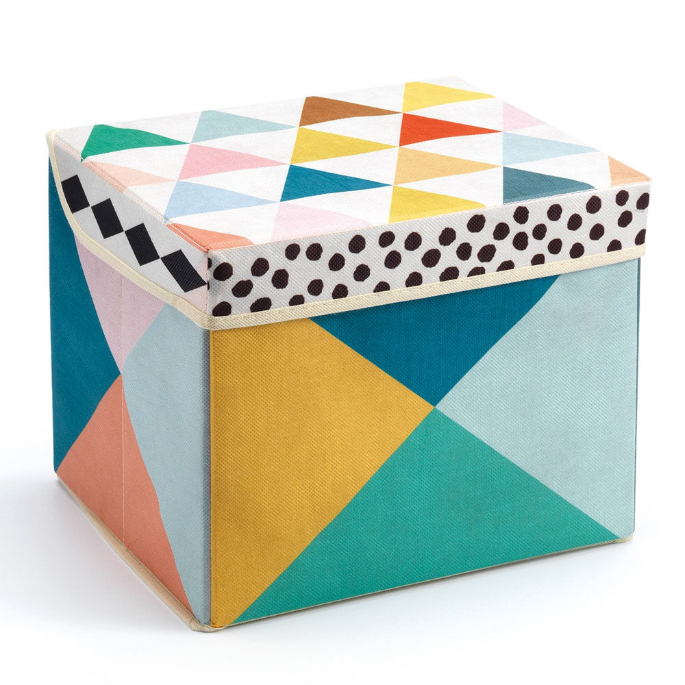 Djeco Toy Box-Stool Fabric Diamonds