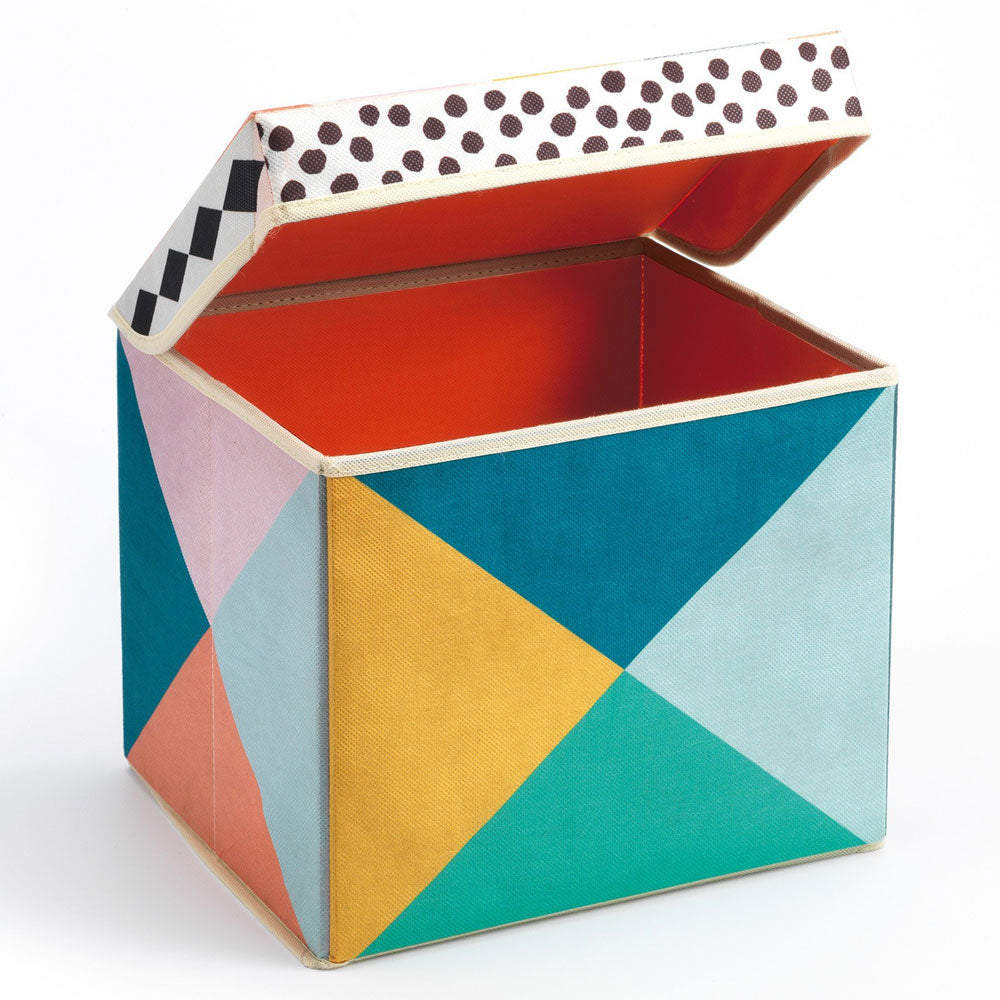 Djeco Toy Box-Stool Fabric Diamonds