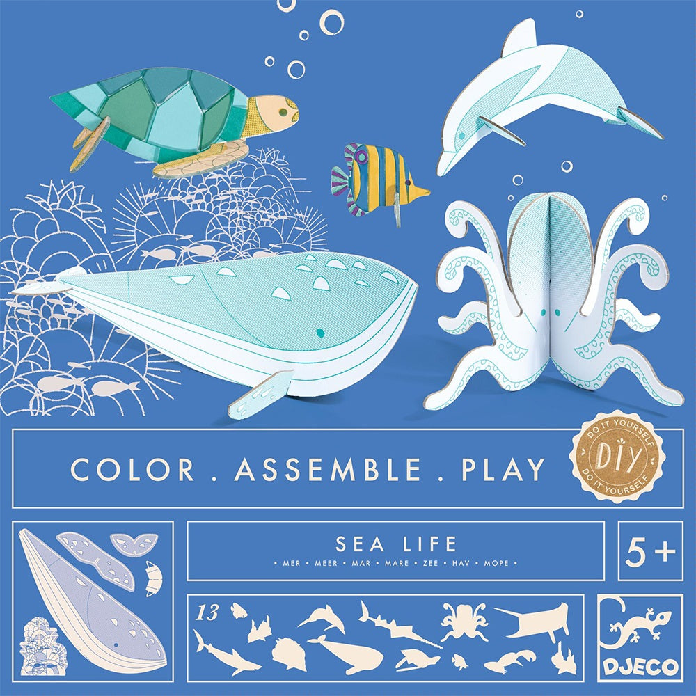 Djeco DIY Build and color 3D Sea world FSC MIX