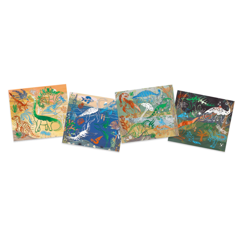 Djeco Artistic Gold leaf metal collage Dinosaurs