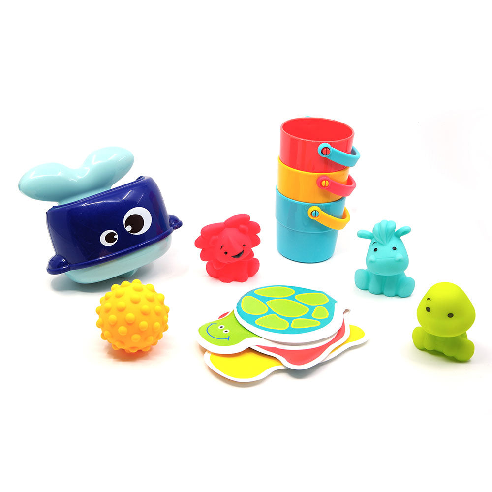 Ludi Set of bath toys in a storage case