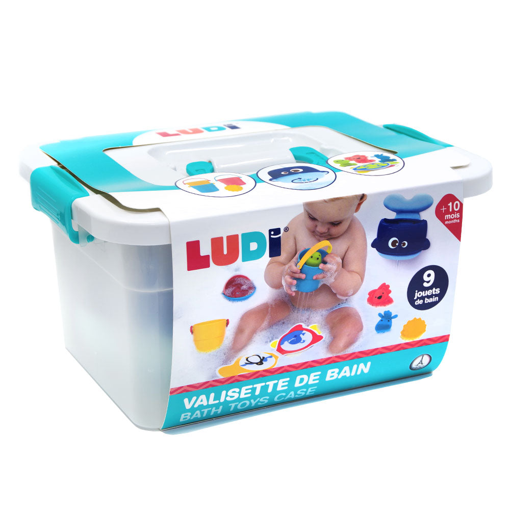 Ludi Set of bath toys in a storage case