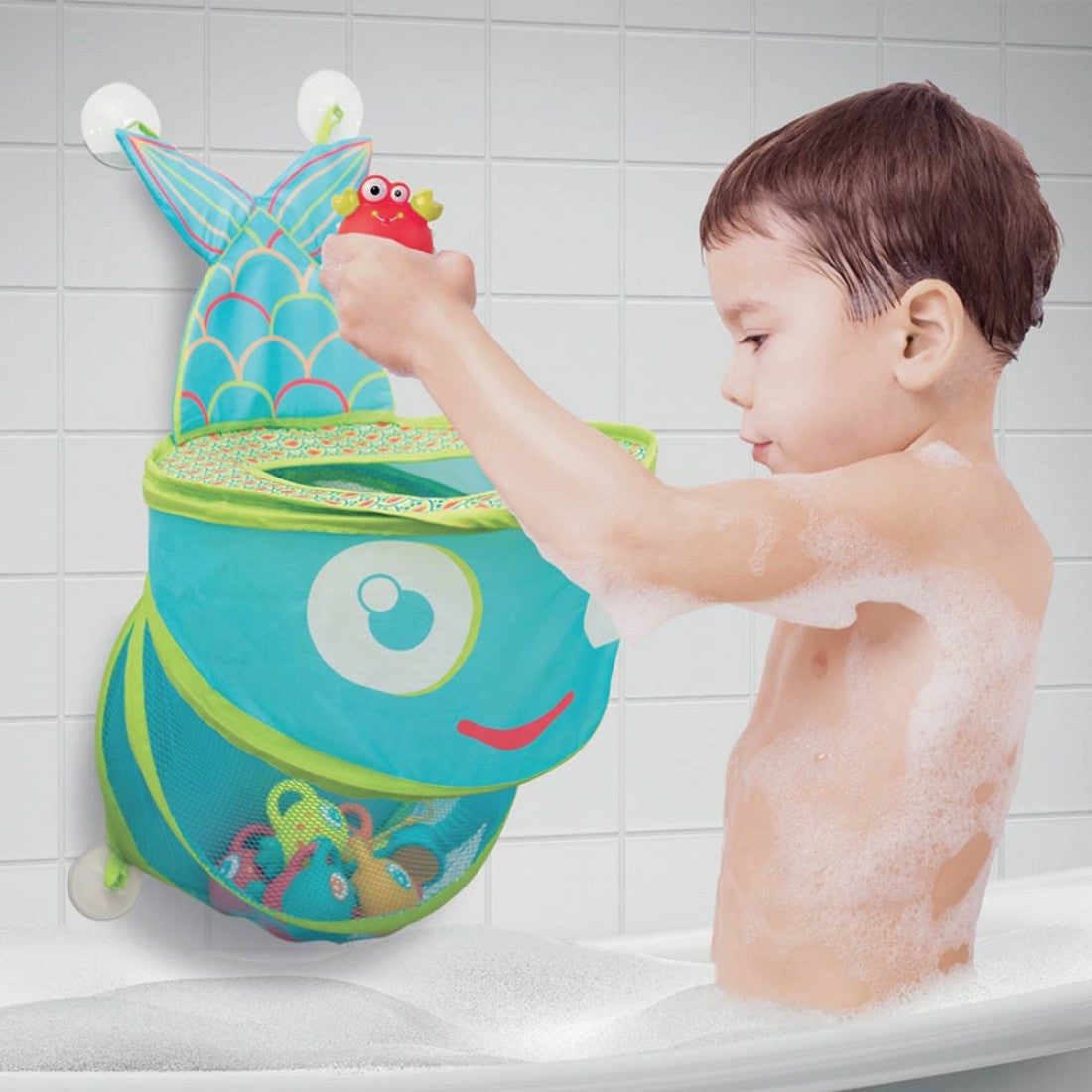 Ludi Bathroom Storage Net with Suction Cups 'Fish'