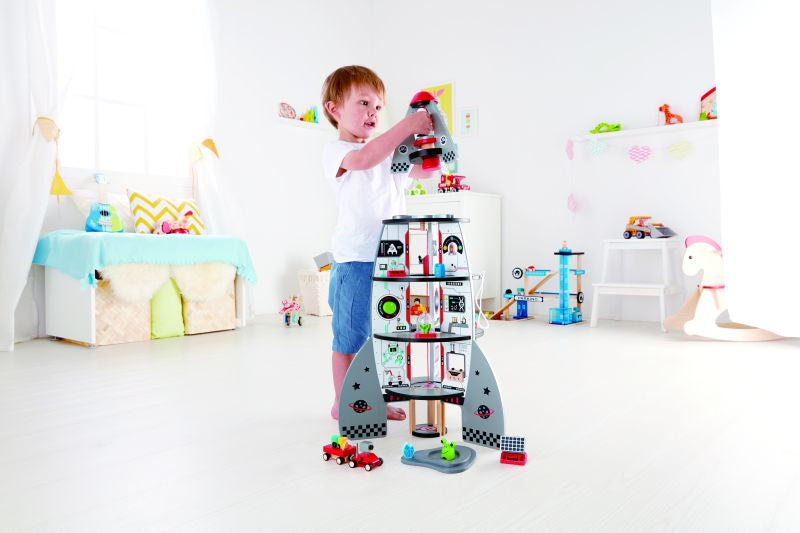 Hape Early Explorer Ξύλινο Διαστημόπλοιο Four-Stage Rocket Ship